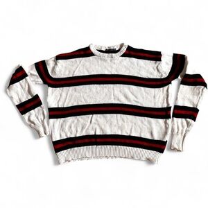 Brandy Melville Red/white striped cotton knit sweater w a retro vibe Sz S